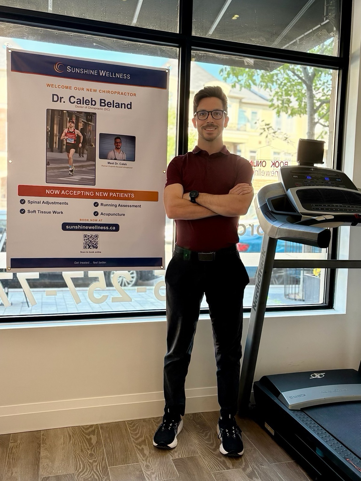 Dr. Caleb Beland at the Sunshine Wellness clinic in Oakville