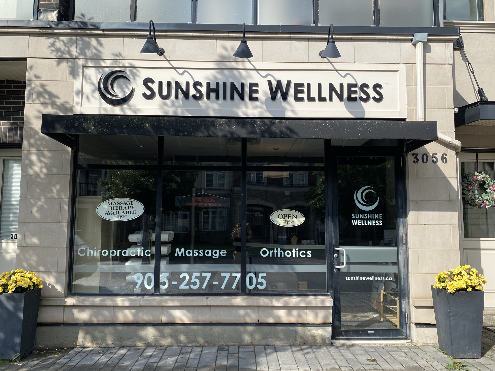 Exterior of the Sunshine Wellness clinic in Oakville
